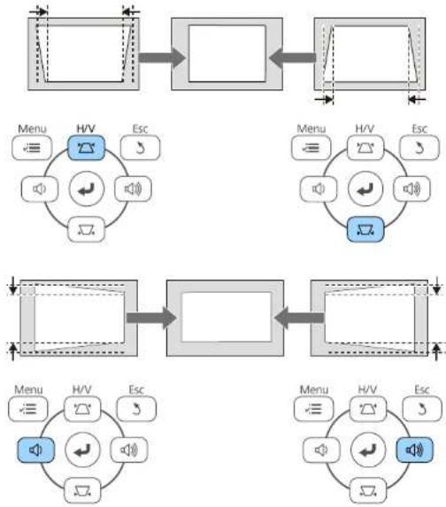 EPSON EB-FH52 - Sådan korrigeres billedets form med Keystone-knapperne - 3