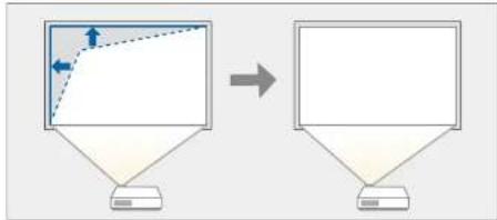 EPSON EB-FH52 - Sådan korrigeres billedets form med Quick Corner - 1