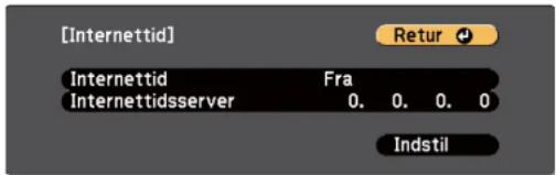[Internettid] Retur Internettid Fra Internettidsserver 0. 0. 0. 0 Indstil
