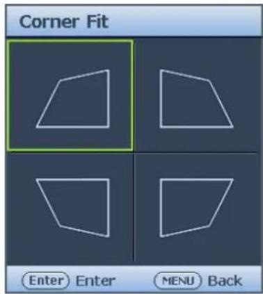 Corner Fit Enter Enter MENU Back