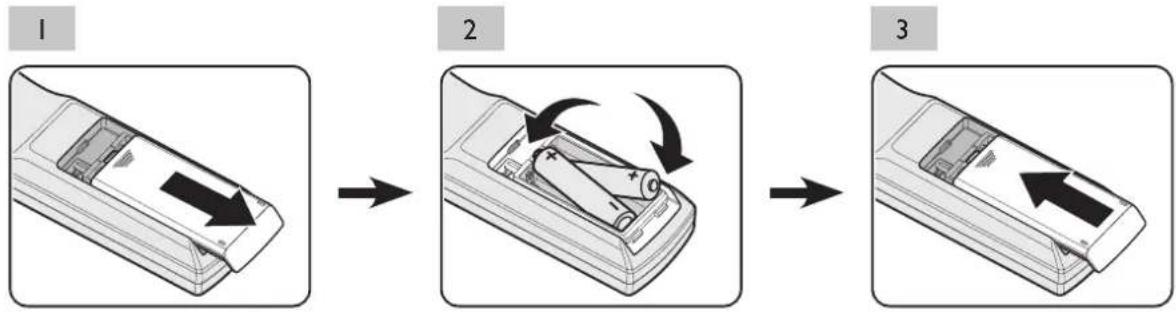 BENQ LU9245 - Replacing the remote control battery - 1