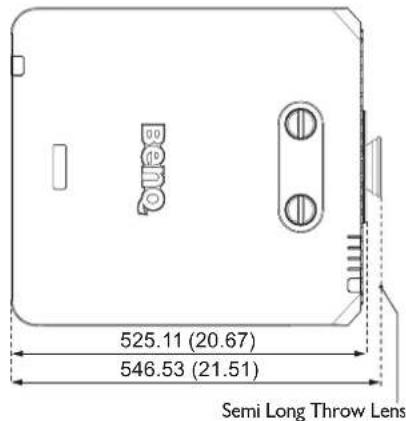 525.11 (20.67) 546.53 (21.51) Semi Long Throw Lens