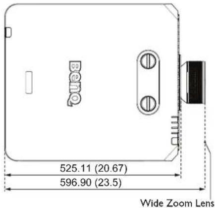 525.11 (20.67) 596.90 (23.5) Wide Zoom Lens