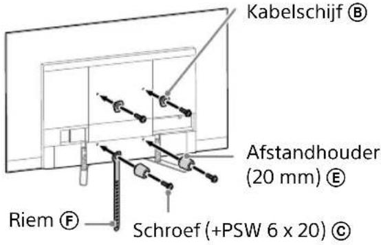 Kabelschijf Ⓑ Afstandhouder (20 mm) Ⓔ Riem Ⓕ Schroef (+PSW 6 x 20) Ⓒ