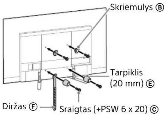Skriemulys Ⓑ Tarpiklis (20 mm) Ⓔ Diržas Ⓕ Sraigtas (+PSW 6 x 20) Ⓒ