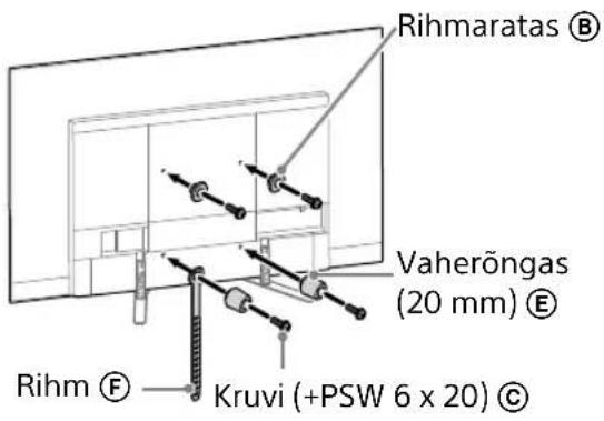Rihmaratas Ⓑ Vaherõngas (20 mm) Ⓔ Rihm Ⓕ Kruvi (+PSW 6 x 20) Ⓒ