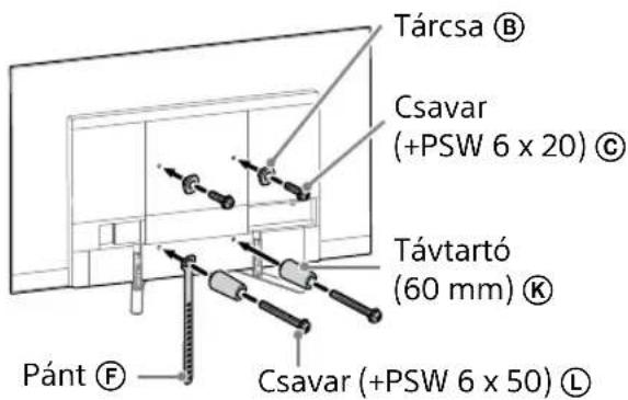 Tárcsa Ⓑ Csavar (+PSW 6 x 20) Ⓔ Távtartó (60 mm) Ⓔ Pánt Ⓕ Csavar (+PSW 6 x 50) ⒣