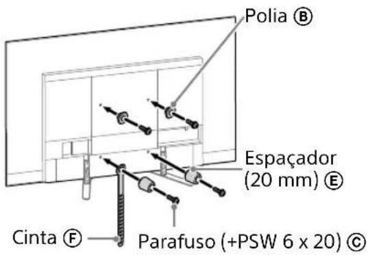 Polia Ⓑ Espaçador (20 mm) Ⓔ Cinta Ⓕ Parafuso (+PSW 6 x 20) Ⓓ