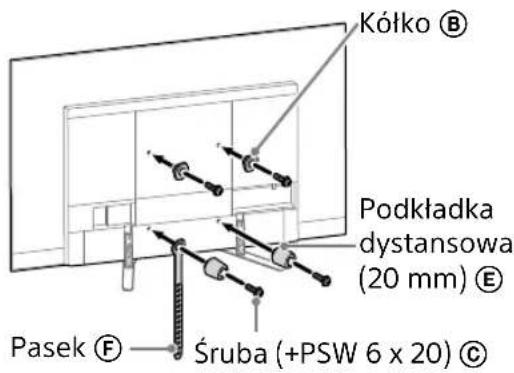 Kółko Ⓑ Podkładka dystansowa (20 mm) Ⓔ Pasek Ⓕ Śruba (+PSW 6 x 20) Ⓒ