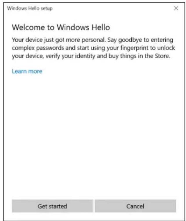 ACER Enduro N3 - [Windows Hello Fingerprint] (Windows Hello-fingeraftryk) skal du vælge [Set up] (Opsætning) for at konfigurere fingeraftrykslæseren. - 2