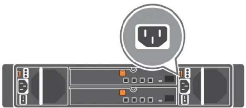 DELL PowerVault MD1400 - Connecting The Power Cable(s) - 1
