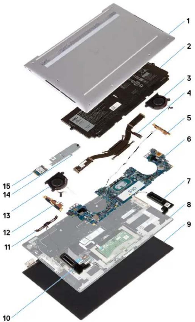 DELL XPS 13 9300 - Primære komponenter i XPS 13 9300 - 1
