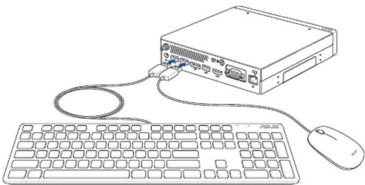 ASUS Mini PC PB60V - Sådan slutter du et tastatur og en mus til din Mini PC: - 1