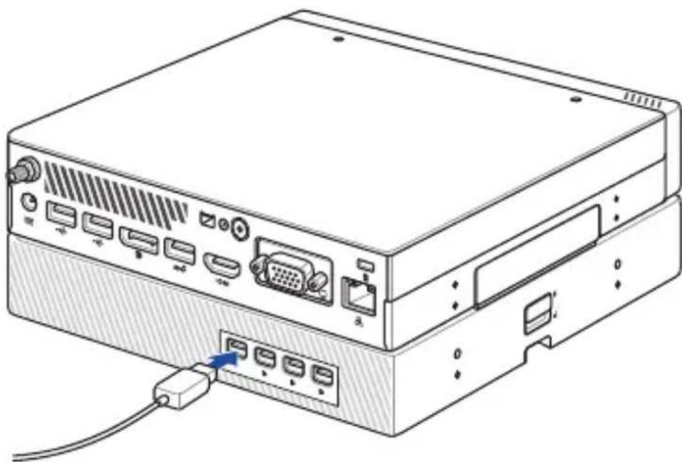 ASUS Mini PC PB60V - Sådan tilsluttes et skærmpanel til grafikmodulet: - 1