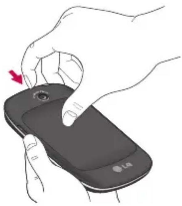 LG Optimus Me P350 - Installation af SIM-kortet og batteriet - 1