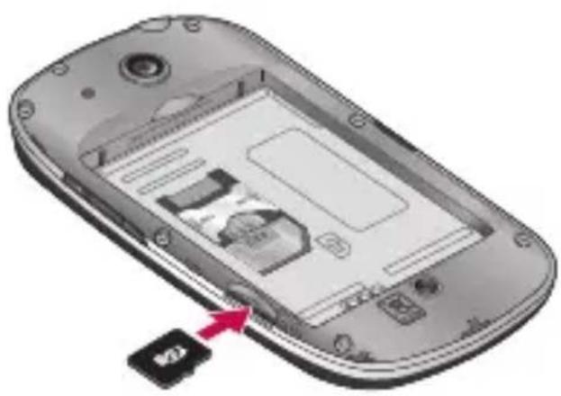 LG Optimus Me P350 - Isætning af hukommelseskortet - 2