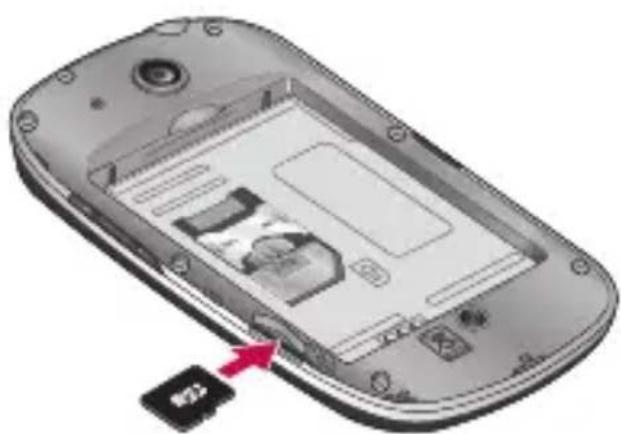 LG Optimus Me P350 - Sätta i minneskortet - 2