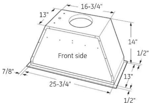 16-3/4" 13" 14" Front side 1/2" 7/8" 25-3/4" 13" 1/2"