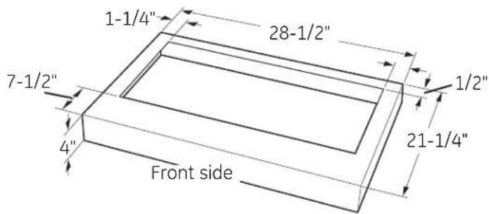 1-1/4" 28-1/2" 7-1/2" 4" Front side 1/2" 21-1/4"