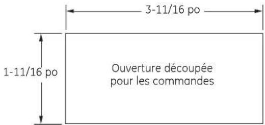 3-11/16 po 1-11/16 po Ouverture découpée pour les commandes