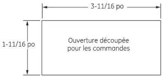 3-11/16 po 1-11/16 po Ouverture découpée pour les commandes