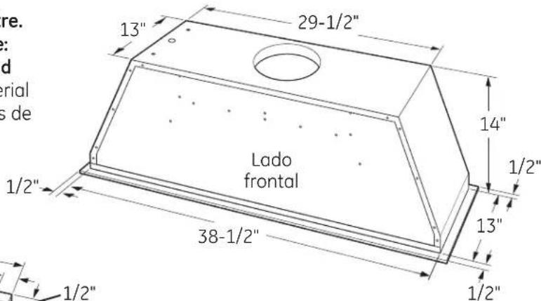 re. d rial s de 13" 29-1/2" Lado frontal 14" 1/2" 1/2" 38-1/2" 13" 1/2" 1/2"