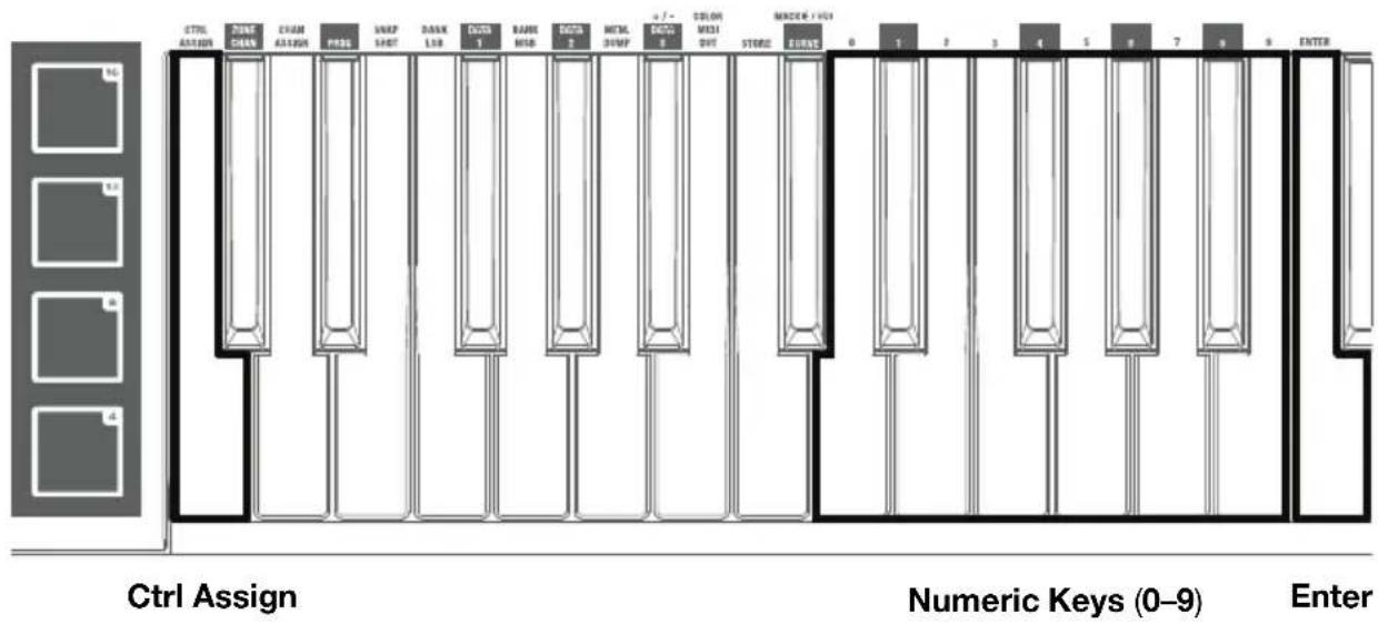 CTRL ASSIGN ZARE CHAIN CHAM ASSIGN PHRS SHP SHOT LINK LAB DUTS 1 BANK MISB DUTS 2 METAL SHMF DUTS 3 COLOR MISTI OUT STROZ EYES 0 1 2 3 4 5 6 7 8 9 ENTER Ctrl Assign Numeric Keys (0–9) Enter