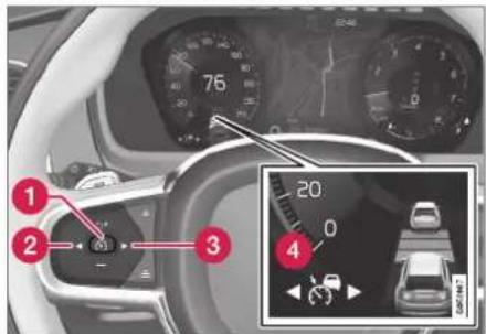 VOLVO XC40 (2017) - Aktivere og starte Adaptiv fartpilot - 1