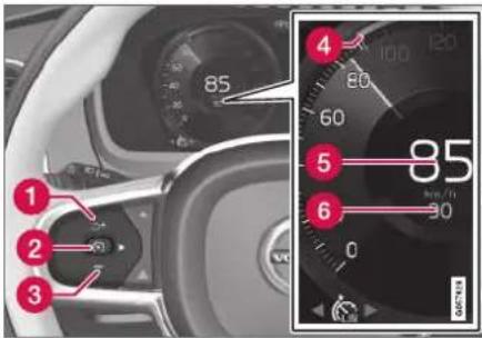 VOLVO XC40 (2017) - Deaktivere og sætte Fartbegrænser i standby - 1