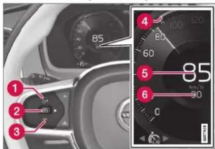 VOLVO XC40 (2017) - Håndtere hastighed for fartbegrænseren - 1