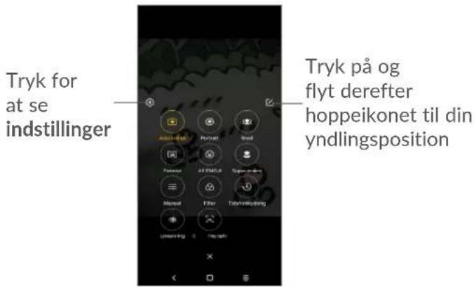 Tryk for at se indstillinger Tryk på og flyt derefter hoppeikonet til din yndlingsposition