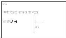 Vag: 0,4 kg Curtzestegte lammekoteletter Vægt 0,4 kg 0,5
