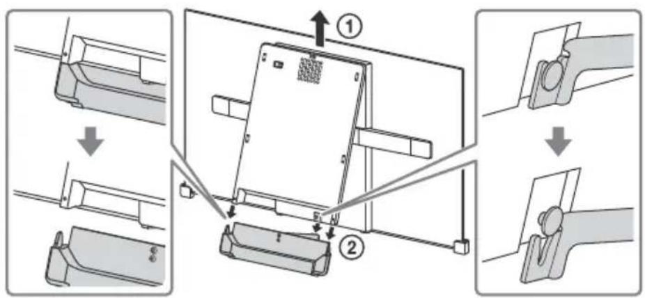 Diagram illustrating a device assembly process with labeled steps and component illustrations