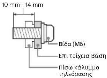 10 mm - 14 mm Bíδα (M6) Επι τοίχεια Βάση Πίσω κάλυμμα τηλεόρασης