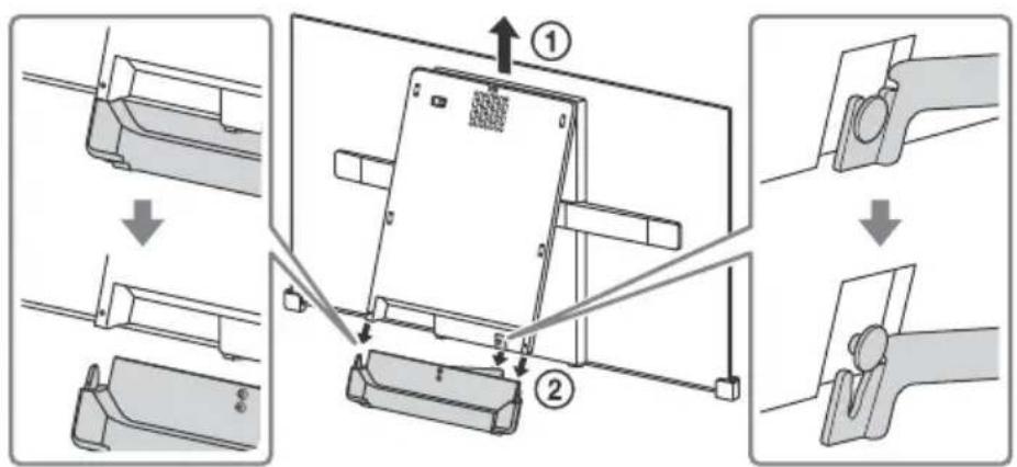Diagram illustrating a device assembly process with labeled steps and component illustrations