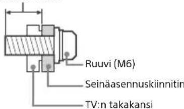 Ruuvi (M6) Seinäasennuskiinnitin TV:n takakansi