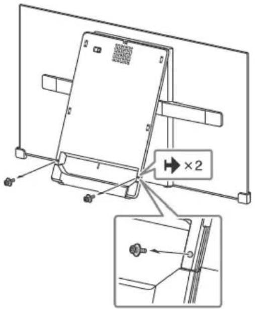 Technical diagram showing a device mounted on a stand with annotation indicating '×2' and an arrow pointing to the component.