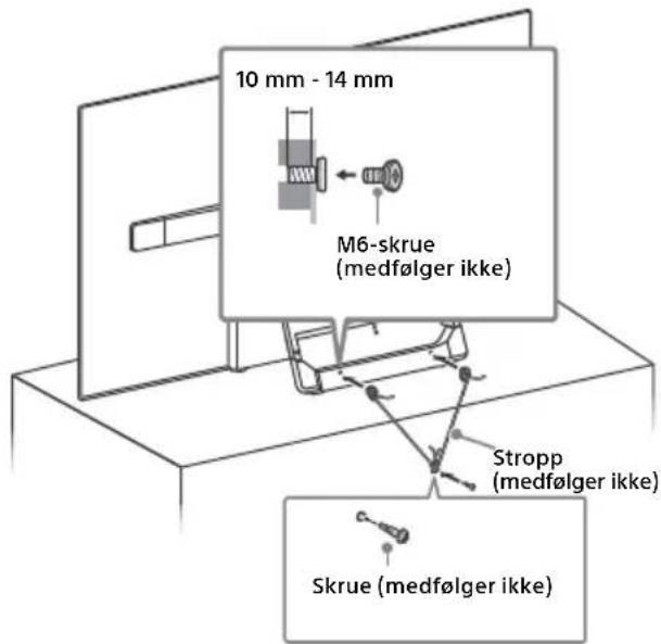 10 mm - 14 mm M6-skrue (medfølger ikke) Stropp (medfølger ikke) Skrue (medfølger ikke)