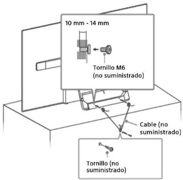 10 mm - 14 mm Tornillo M6 (no suministrado) Cable (no suministrado) Tornillo (no suministrado)