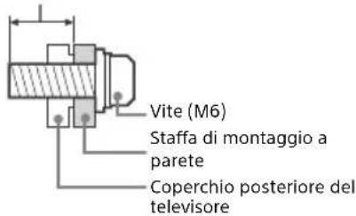 Vite (M6) Staffa di montaggio a parete Coperchio posteriore del televisore