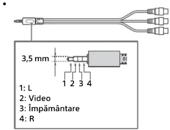 3,5 mm 1: L 2: Video 3: Împământare 4: R