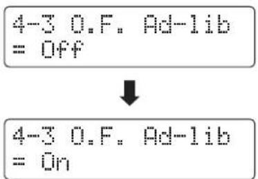 4-3 O.F. Ad-lib = Off 4-3 O.F. Ad-lib = On