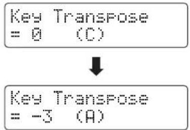 Key Transpose = 0 (C) ↓ Key Transpose = -3 (A)