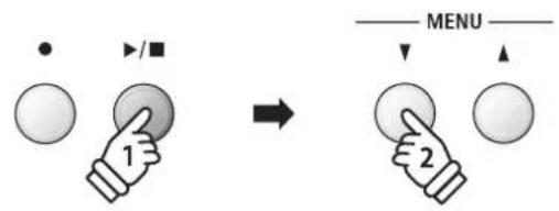 • ▶/■ 1 → MENU 2