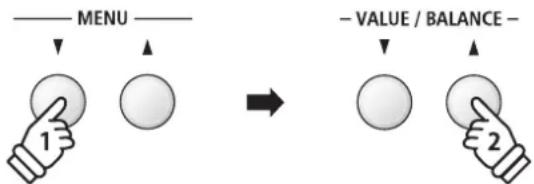 MENU 1 → - VALUE / BALANCE - 2