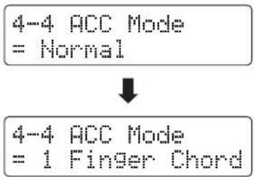 4-4 ACC Mode = Normal 4-4 ACC Mode = 1 Finger Chord