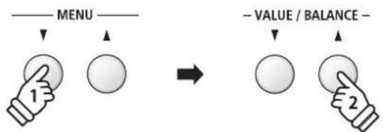MENU 1 → - VALUE / BALANCE - 2