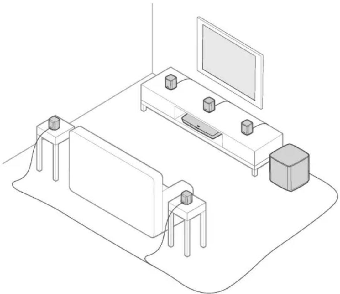 BOSE Lifestyle 550 - Voorbeeld van de plaatsing van het systeem - 1