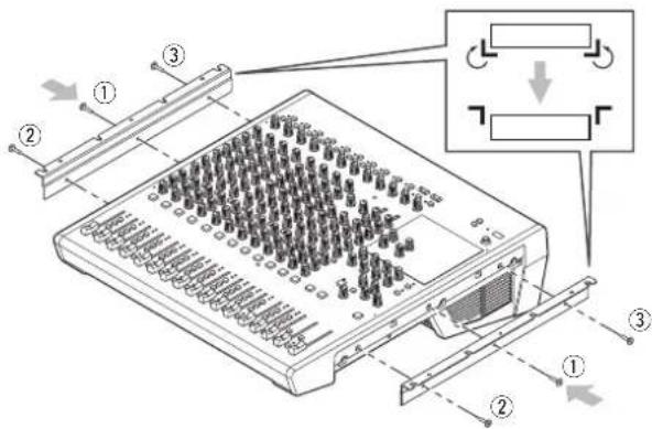 Technical diagram of an electronic device with numbered components and labeled connectors
