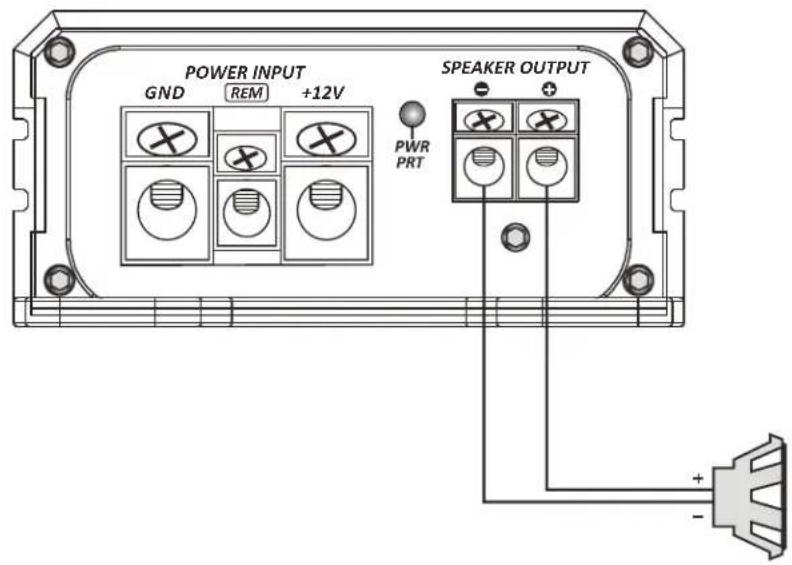 POWER INPUT GND REM +12V SPEAKER OUTPUT PWR PRT